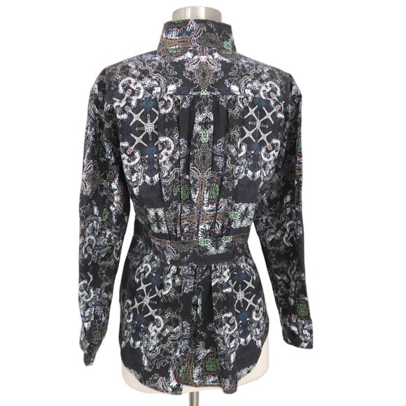 ISSEY MIYAKE printed shirt top sz 2 M - Picture 2 of 5